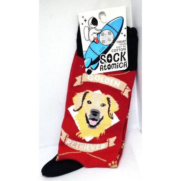 Sock Atomica Comfy One Size Fits Most Kync Custom Golden Retriever Socks | Soft - Picture 1 of 12